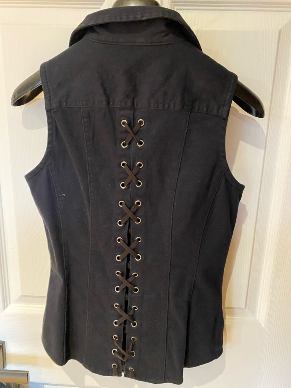 Harley-Davidson Black Sleeveless Moto Vest back lace up (+free piece) - Picture 5 of 10
